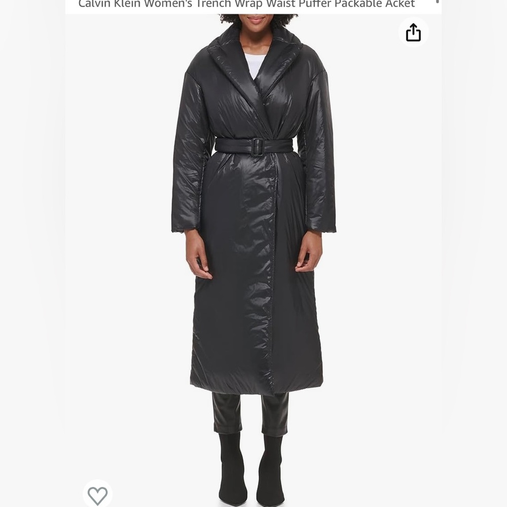 Calvin Klein Women’s Wrap Belted  Waist Packable Puffer Trench NWT Size XS